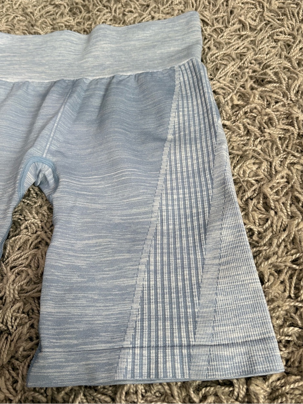 Light Blue Ribbed Shorts - Picture 4 of 7